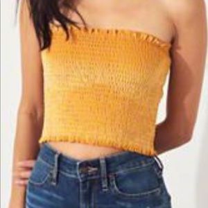Hollister Yellow Velvet Tube top